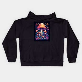 Cute Fairycore Floral Mushroom Aesthetic Kids Hoodie